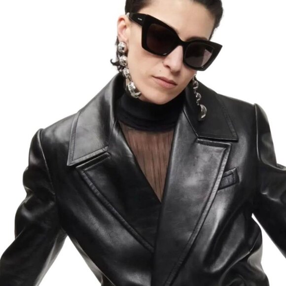 Saint Laurent SL552 001 Sunglasses Black Cat Eye Frame, Black Lenses main image 6